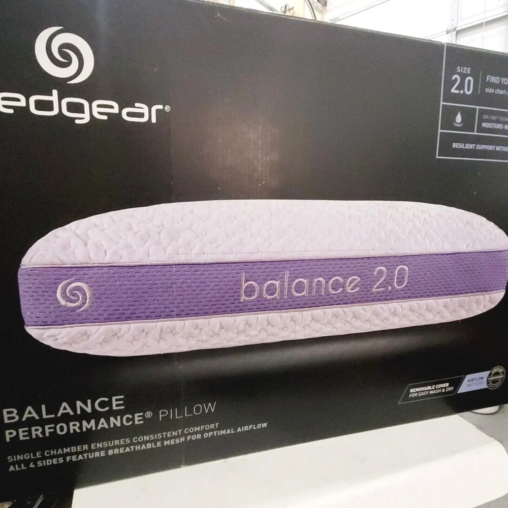 Bedgear Balance Performance Pillow Size 2.0 Medium Firmness Dri-Tec Cover White